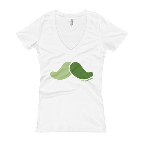 Women's V-Neck Mustache T-shirt